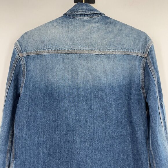 Calvin Klein Jeans Logo Patch Silver Snap Buttons Utility Shirt Women's S - Picture 6 of 13